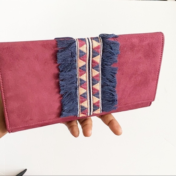 Shiraleah Chicago burgundy clutch Western Boho Bohemian Festival Concert - Picture 1 of 9